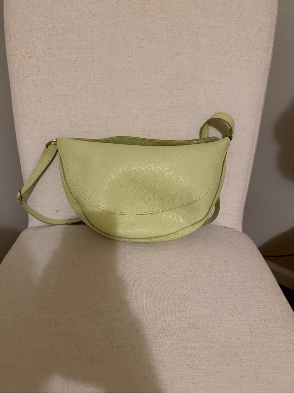 Portland Leather Light Green Crescent Crossbody Bag